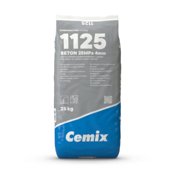 Cemix 1125 – Betón 25MPa 4mm, 25kg