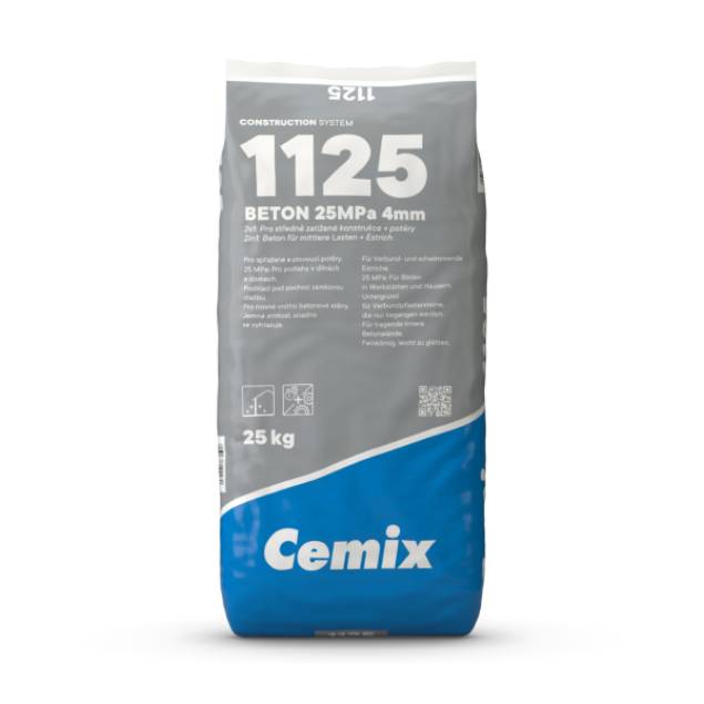 Cemix 1125 - Betón 25MPa 4mm, 25kg