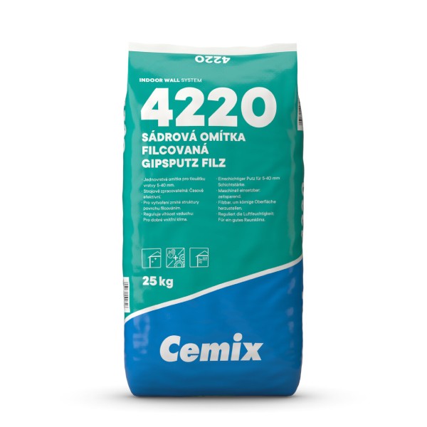 Cemix 4220 – Sadrová omietka filcovaná, 25kg