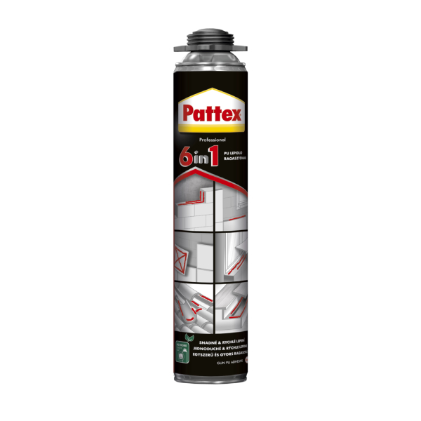 Pattex PU lepidlo 6v1 – pištoľová pena, 750ml